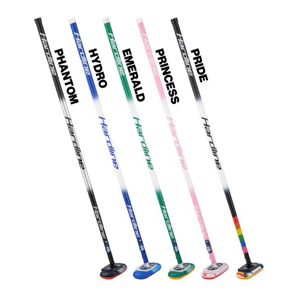 HL-CFICE-STA_01-01 5 different coloured Hardline curling brooms